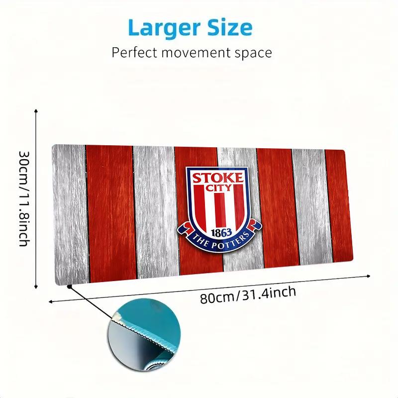 Stoke City F.C Print Cushion Non-slip Laptop Tablet Big Mousepad XXL Mat Mini PC Playmat With Lock edge