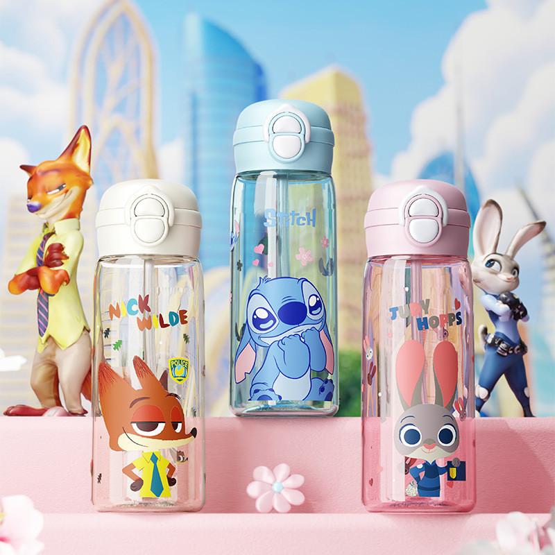 Детская бутылка для воды Zootopia Джуди и Ник из тритана с трубочкой для школы