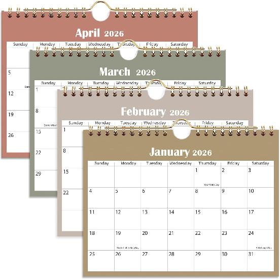 Mini Wall Calendar 2026-2027, 6x9 Inch Mini Calendar, 18 Month Small Calendar from January 2026 to June 2027, Little Notepad Calendar for Desk,