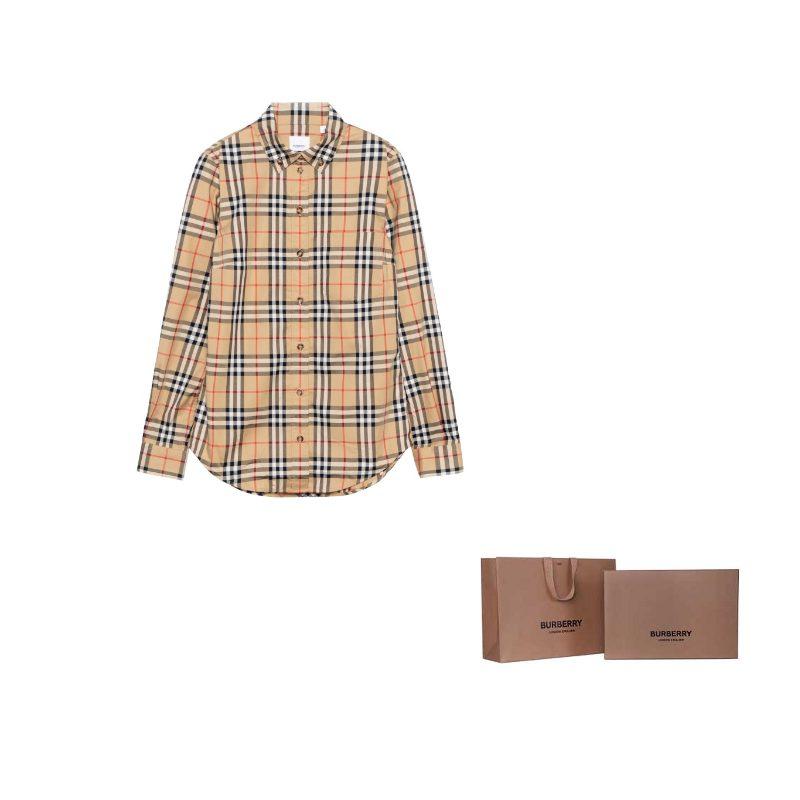 Burberry Рубашка SS21 Женский весенний наряд Бежевый 80222841