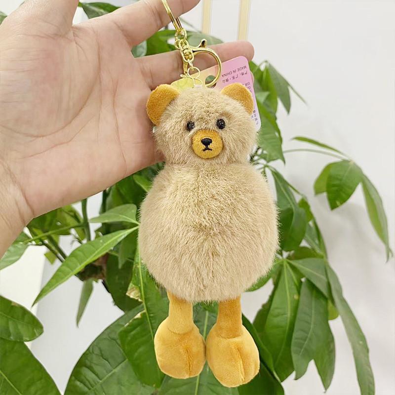 Whimsical Bear Plush Bag Charm Keychain Adorable 18cm Doll For Girls Gifts