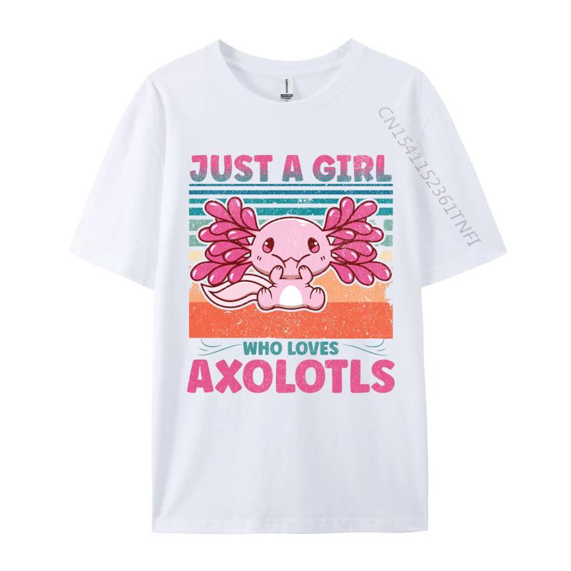 Loves Axolotls Tshirt Plain Autumn Cotton Male Tops Tees TShirt Kawaii Axolotls Tshirts Anime T Shirts