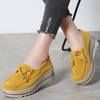 Fashion Macrame Women's Loafers Cow Suede Platform Shoes Slip-on Mother Shoes Walking Shoes Moccasins