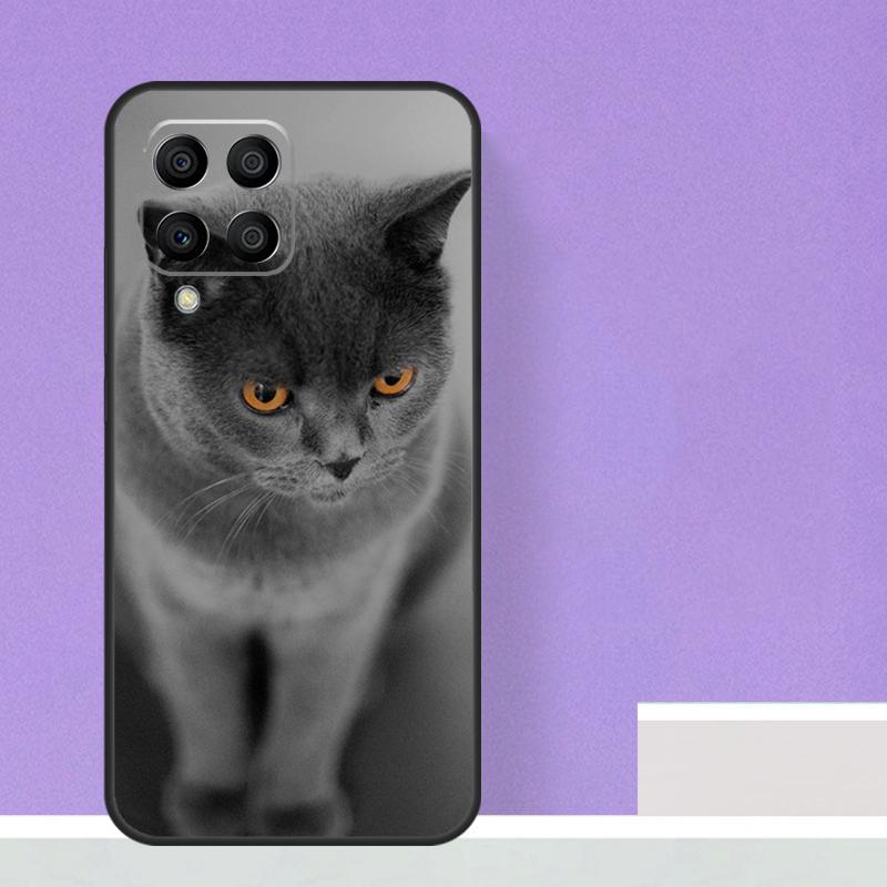 British Shorthair Cat For Samsung Galaxy M13 M33 M53 M12 M32 M52 M14 M34 M54 M20 M51 M21 M30s M31s M15 M55 Case