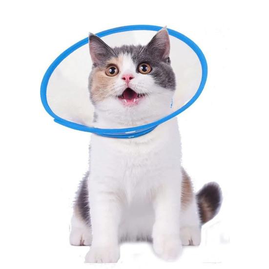 Cat Cone Collar Adjustable Recovery Pet Cone E-Collar Wound Healing Anti-licking Protective Collar Neck Cover for Cats Kittens Rabbits