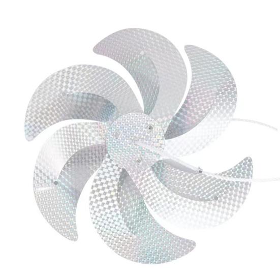 1 Set Reflective Pinwheels with 10m String Outdoor Bird Deterrent Wind Spinner 8 Pinwheels Sparkly Garden Bird Scare Device for Yard Orchard