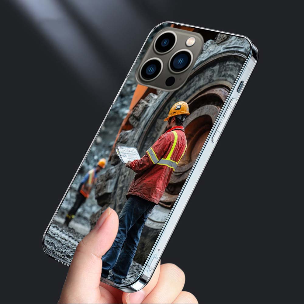 Heavy Duty Dump Truck Equipment Inspection Phone Case For Iphone 16E 15 Pro 14 Plus 17E 16 17 Pro Max Air 11 12 13 Mini Cover