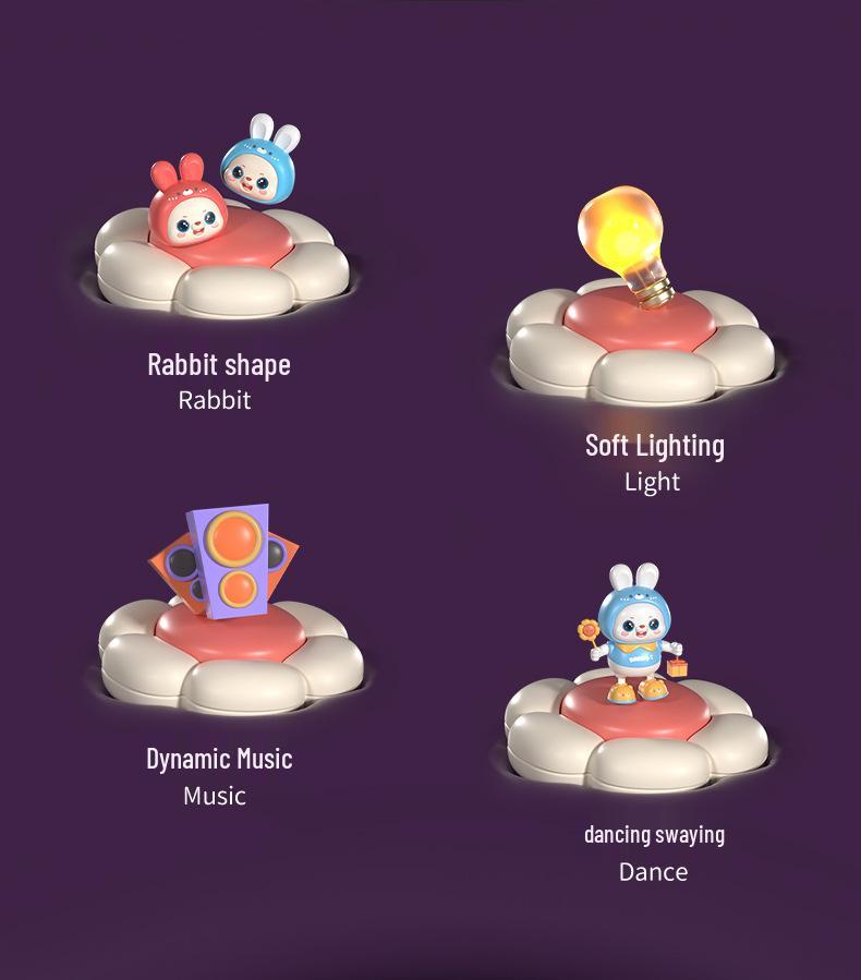 Электрическая танцующая игрушка-кролик для малышей: Побуждает к подъему, перекатыванию, ползанию со звуком и движением