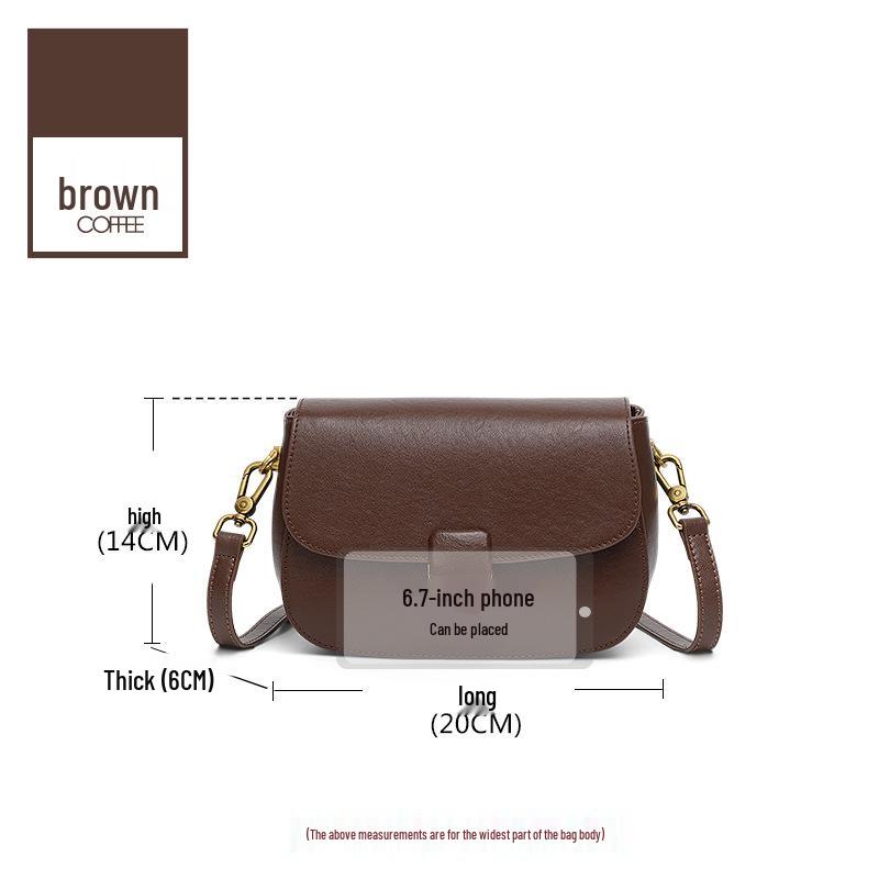 2025 Новая женская универсальная сумка кроссбоди из натуральной кожи - Модная сумка под мышкой из коровьей кожи растительного дубления для мам