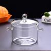 Прозрачная стеклянная кастрюля большой емкости, утолщенная термостойкая двухсторонняя кастрюля для лапши быстрого приготовления с крышкой, можно нагревать на открытом огне, кастрюля для здоровья