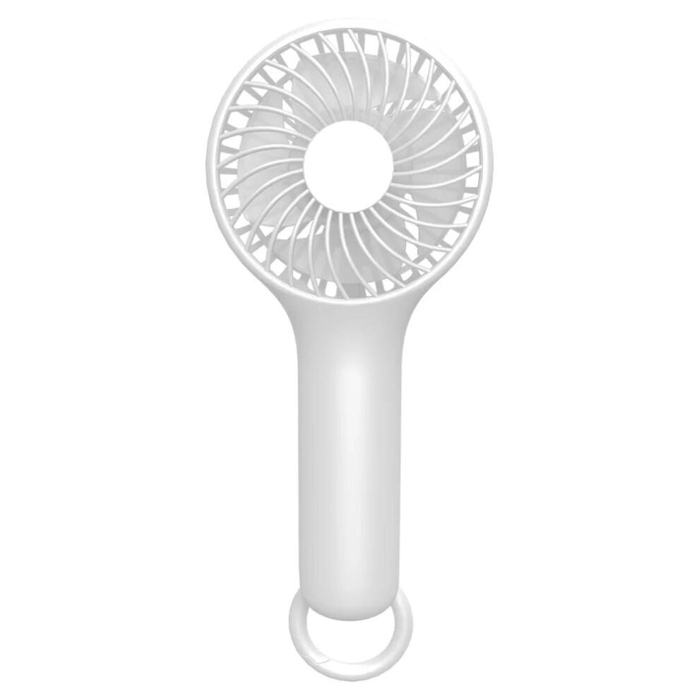(White) S13 Mini Handheld Fan 3 Wind Speed Portable Summer Cooling Fan with Hanging Buckle