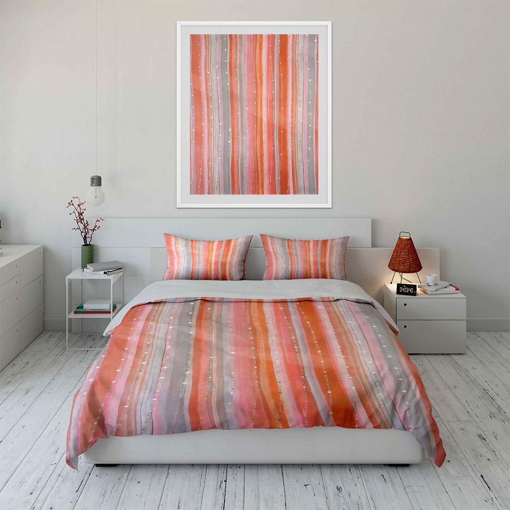 Gradient stripes, sparkling dots. Bedding sets Duvet cover sets Duvet covers Pillowcases(1* Duvet Cover 2* Pillowcases without duvet insert)