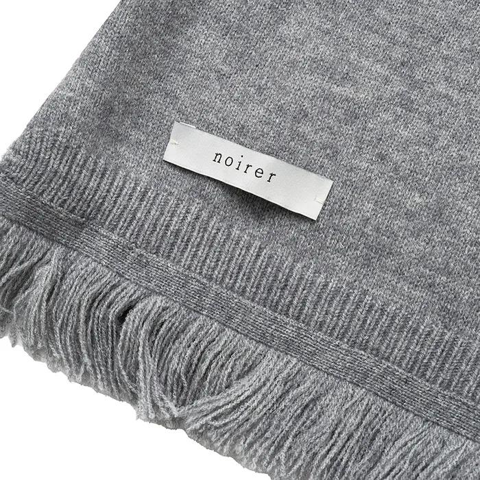 Wool Tassel Shawl Muffler (Melange Grey)