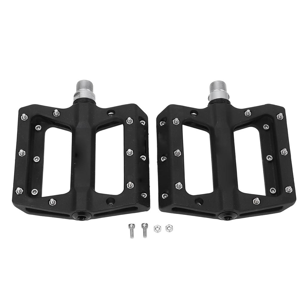 2 шт. велосипедные педали двухсторонние противоскользящие гвозди легкие нейлоновые высокоскоростные подшипники набор велосипедных педалей