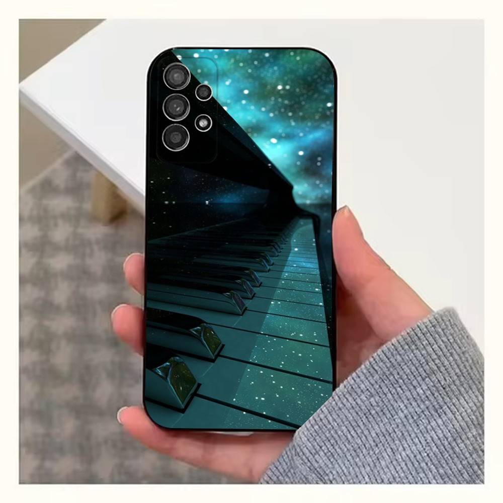 Чехол для телефона Samsung S25, S24, S23, S22, S20, S21, S10, Ultra, Plus, Lite, FE с рисунком клавиатуры и пианино, мягкий силиконовый черный чехол
