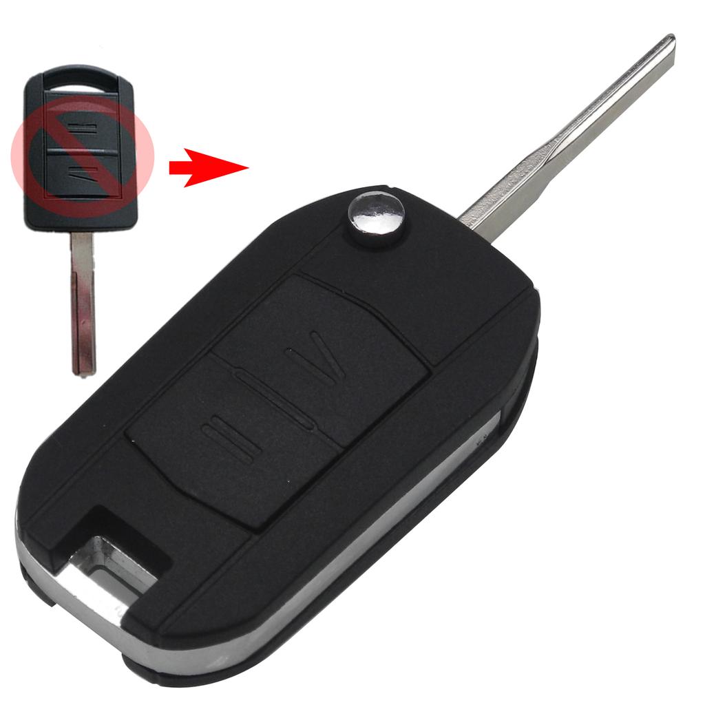 Jingyuqin Remote Folding Flid Car Key Cover Case Shell For Opel Vauxhall Corsa Combo Meriva 2 Buttons + Blade HU43 (79)