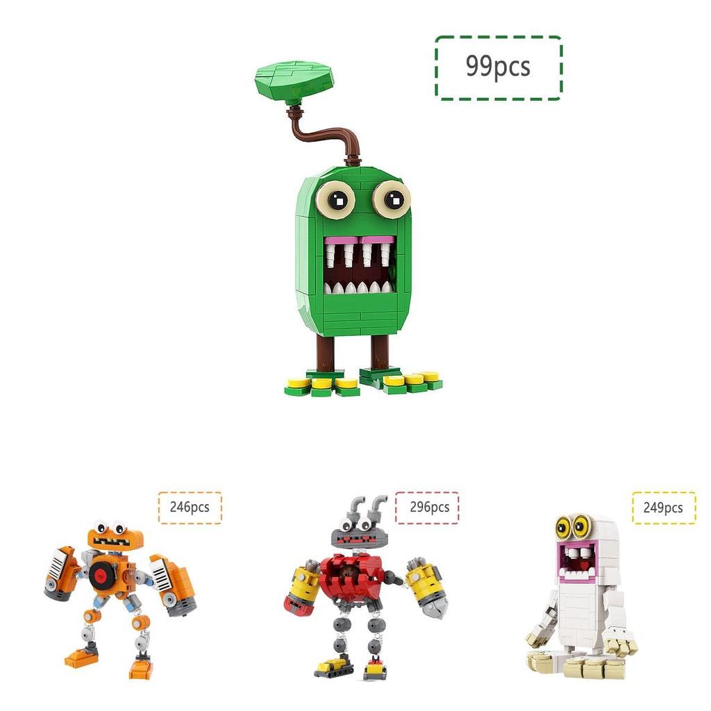 White Monster Building Blocks 249pcs Abs Small Particles Puzzle Toy With Unique Design