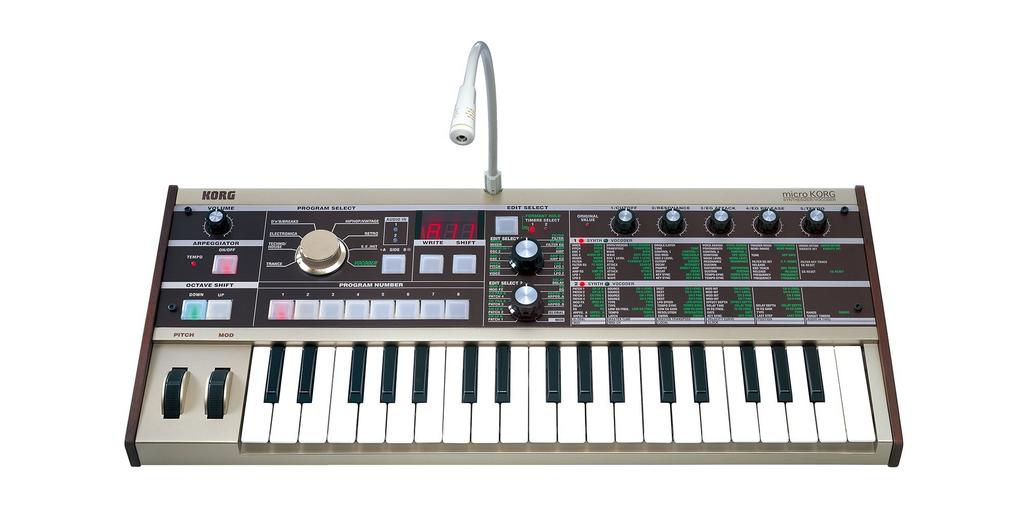 KORG Analog Modeling Synthesizer Vocoder microKORG Compact Battery Operated 37 Keys Adapter Microphone Included