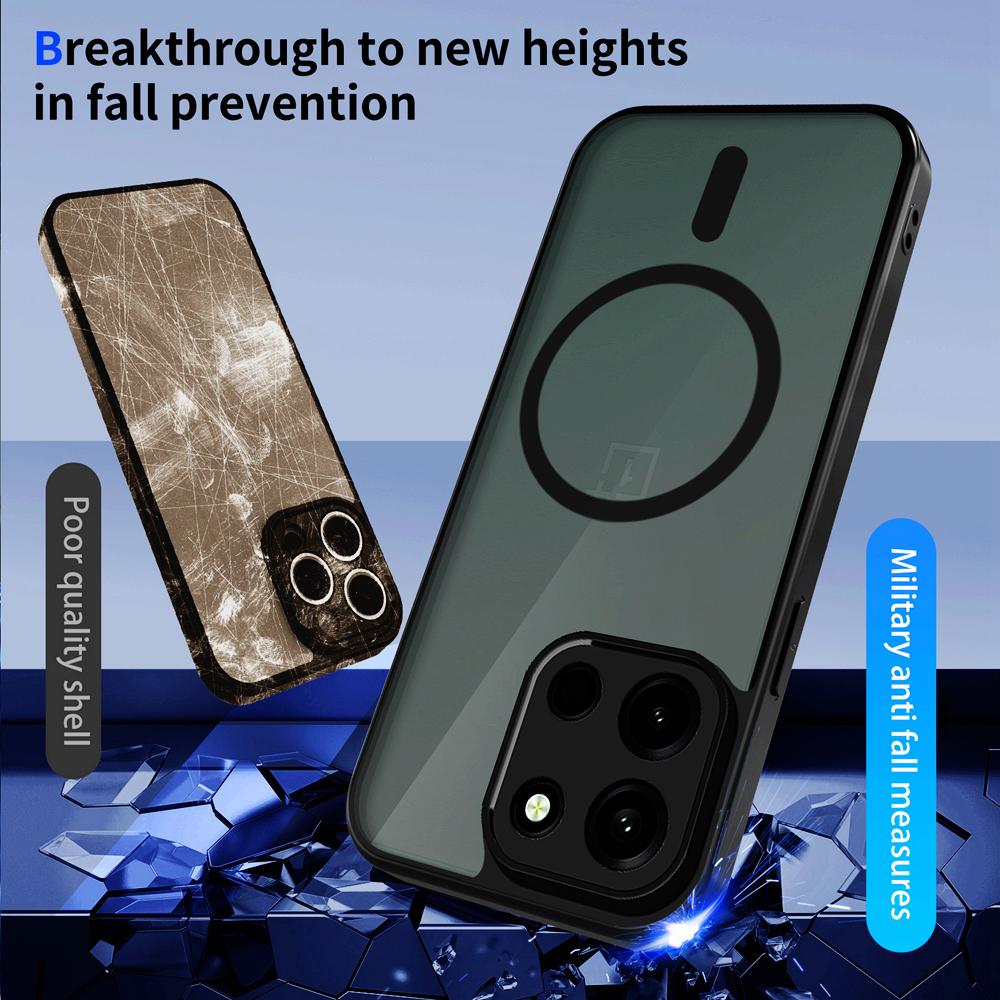 KEYSION Магнитный чехол для телефона для OnePlus Nord 6 Мягкий силикон+ПК Матовый полупрозрачный черный Ударопрочный чехол для OnePlus 1+ Nord 6