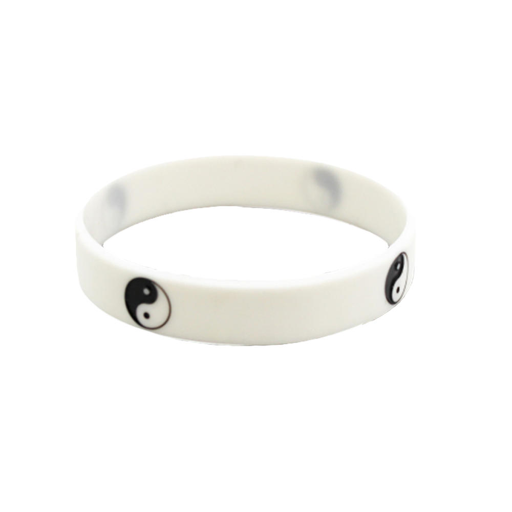 2 Pcs Cool Tai Chi Silicone Wristband Black White Color Sports Rubber Silicone Bracelets&bangles Fashion Jewelry Gifts Hot Sale