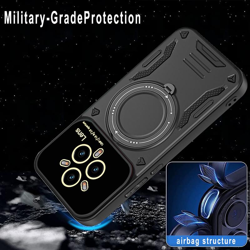 Для Realme 14 Бамперы военного класса Чехол-кольцо Для Realme 14 Pro Магнитная подставка Защита камеры Бронированный чехол Realme 14 Pro Plus