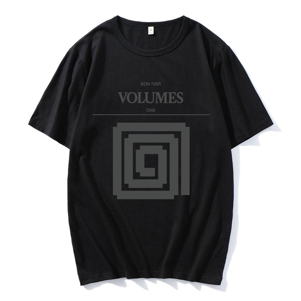 Album VOLUMES Swirl Tee Bon Iver Band Heavy Mental T-shirt Summer O-neck Short Sleeve Male Tshirts Unisex Streetwear Print Merch