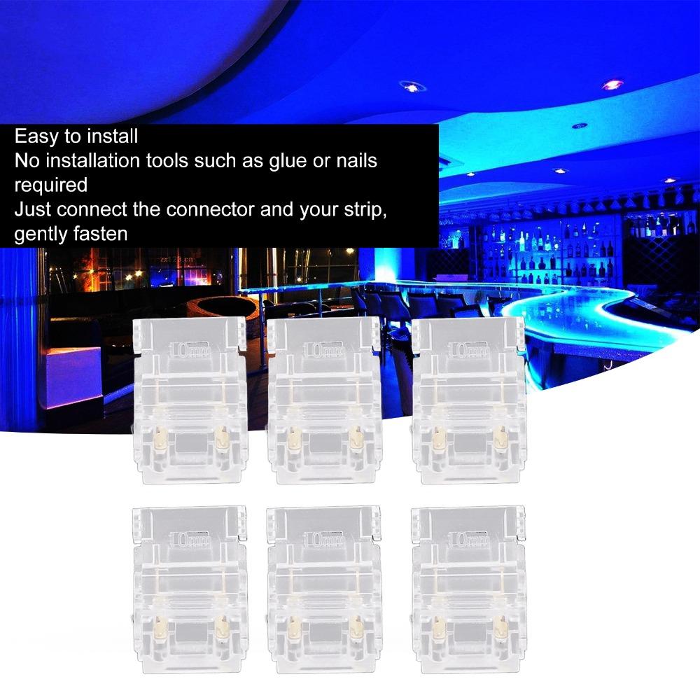 20pcs 10mm LED Strip Connectors COB Solderless LED Connectors Strip to Wire Adapter For Kitchen
