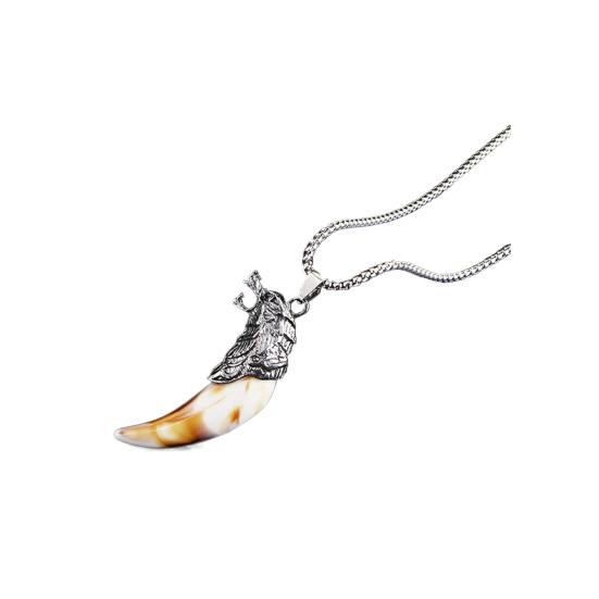 Мужское ожерелье с кулоном в виде волчьих зубов, гальваническое покрытие в стиле панк, легкая форма, ювелирные изделия для шеи, повседневная вечеринка