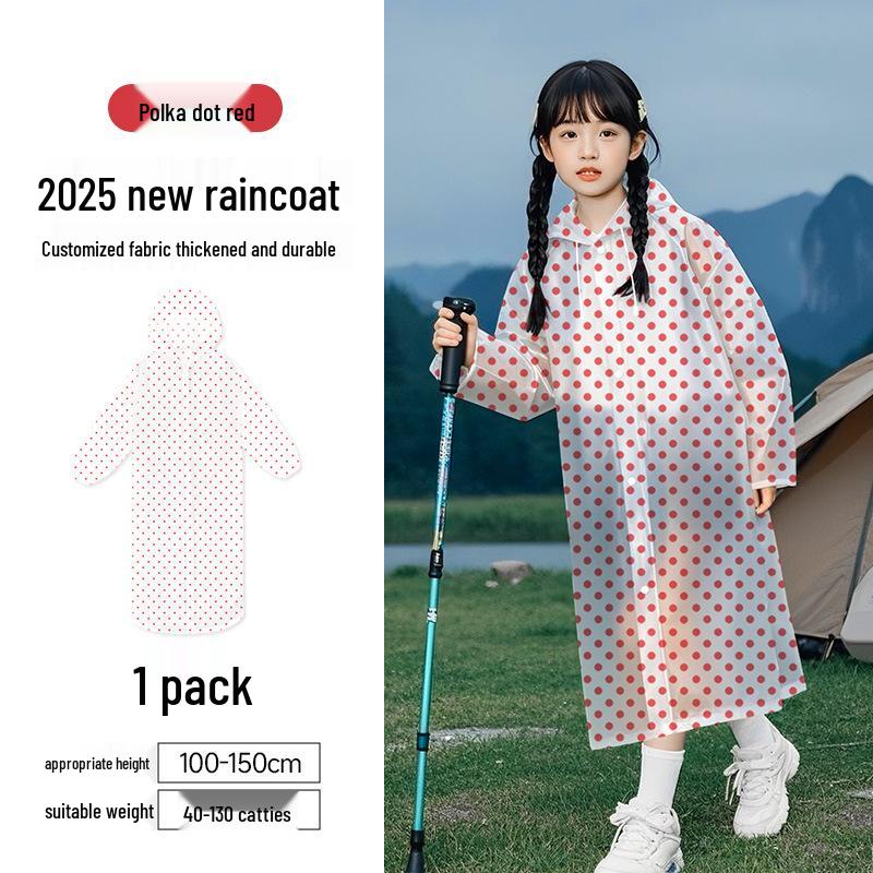 Children's and Student Long EVA Poncho – Waterproof, Disposable Raincoat for Girls and Boys