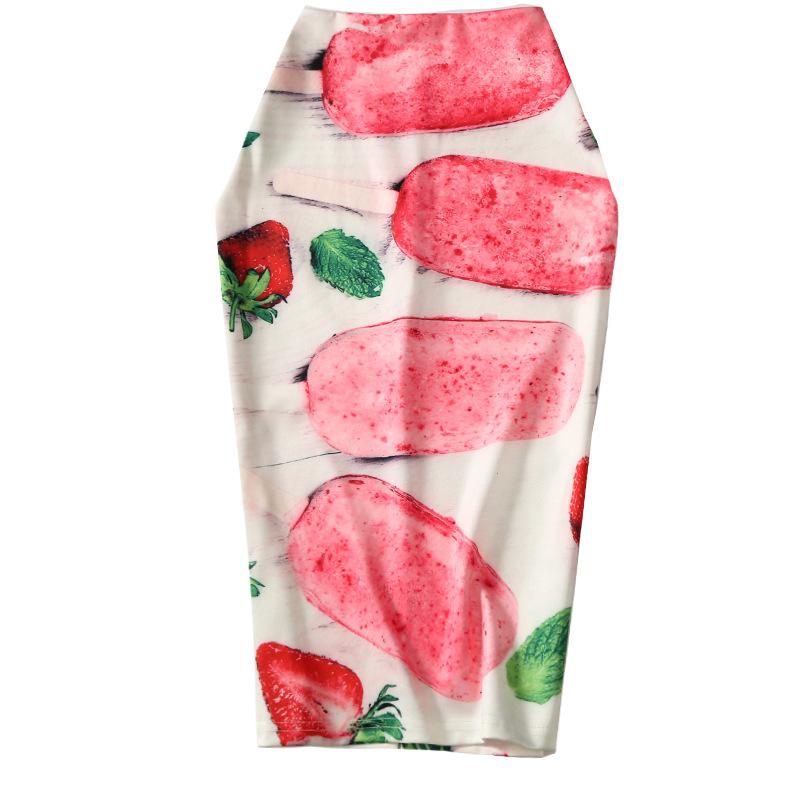 Женская юбка-карандаш с цифровым принтом, юбка-полудлина и облегающая юбка OL.