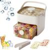 One touch cache desktop 48 compartment ice storage box with handle with ice basket ice clip White