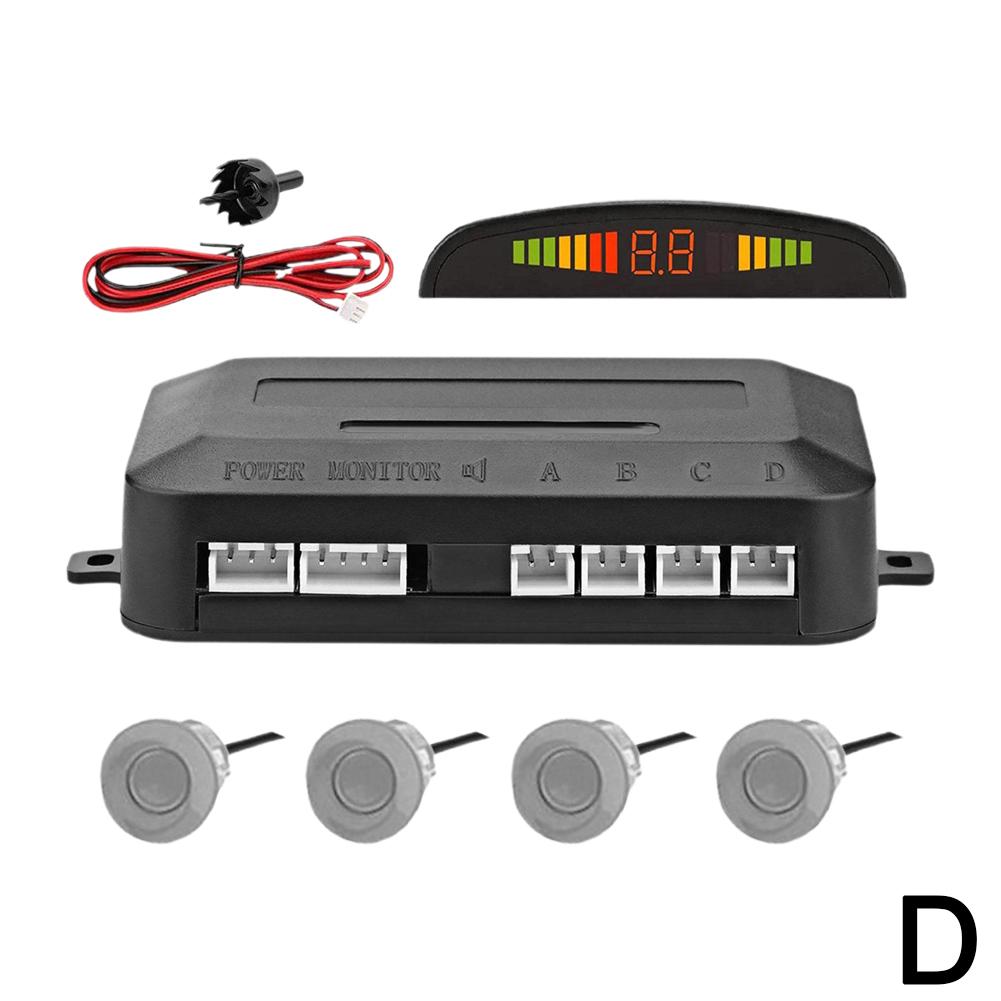 12 В 4-битный датчик радара автоматического заднего хода автомобиля со светодиодным цифровым дисплеем, зуммер парковки, система оповещения о дополнительном радаре заднего хода