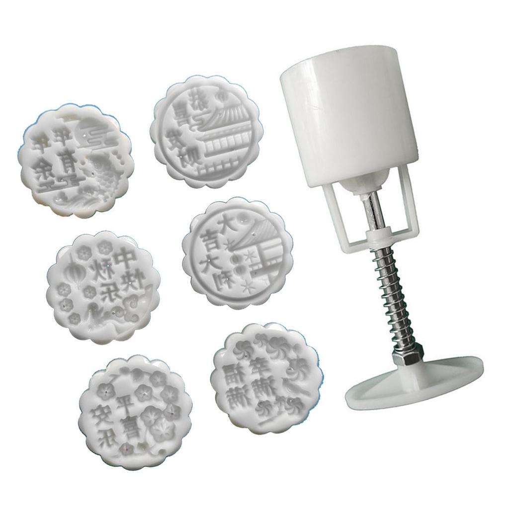 MidAutumn Festival Moon Cake Maker 3D Characters Pattern Moon Cake Molds Cookie Stamp Hand Press Cookie Dessert Cutter