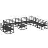 Garden Sofa Set with Cushions 11 pcs Black Aluminum