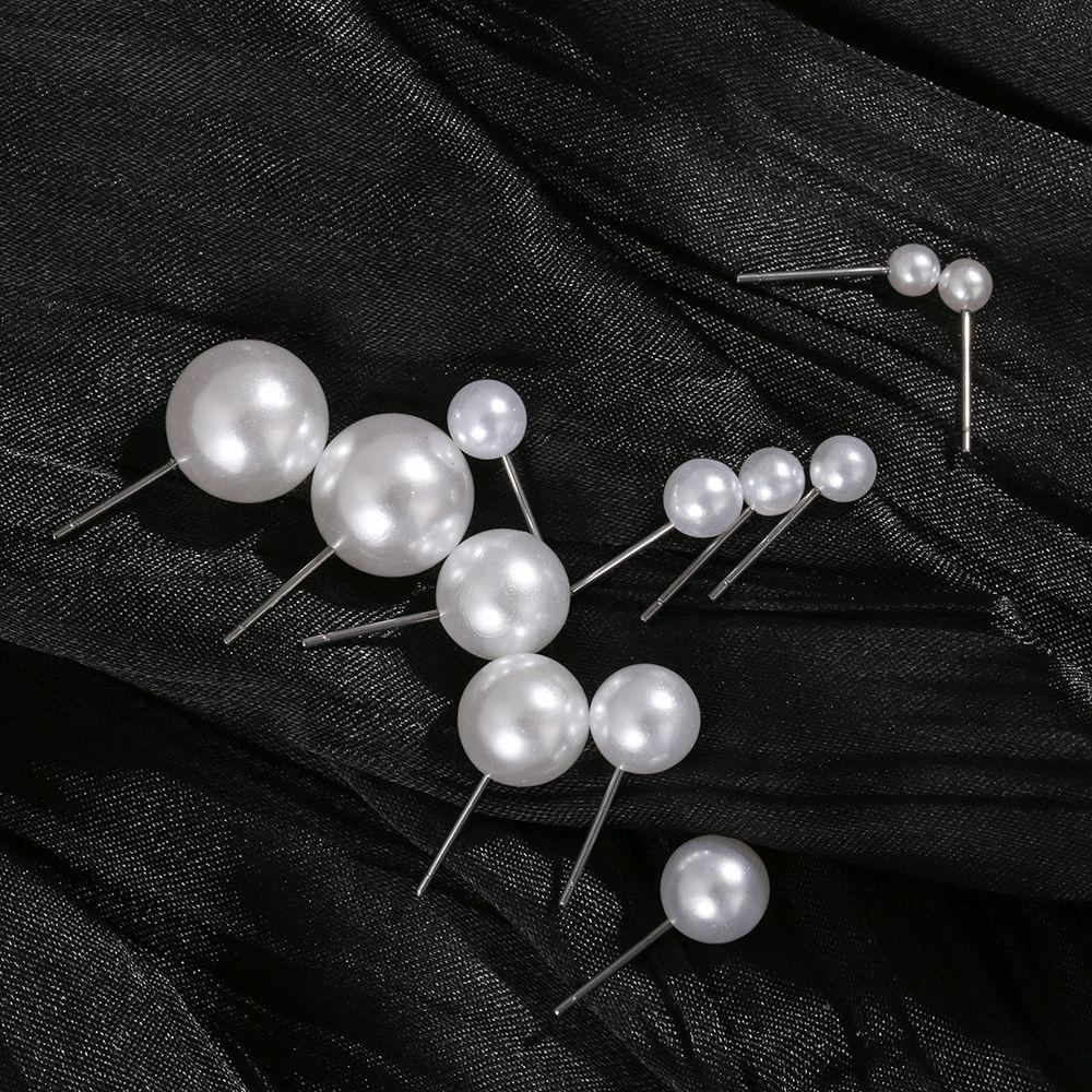 4mm 5mm 6mm 8mm 10mm 12mm Pearl Earrings Elegant Ear Stud New Round Ball Earrings Women