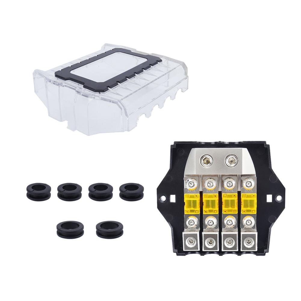 1 x 4-контактный держатель предохранителей 32 В 80 А Hi-Fi Автомобильный распределительный блок предохранителей