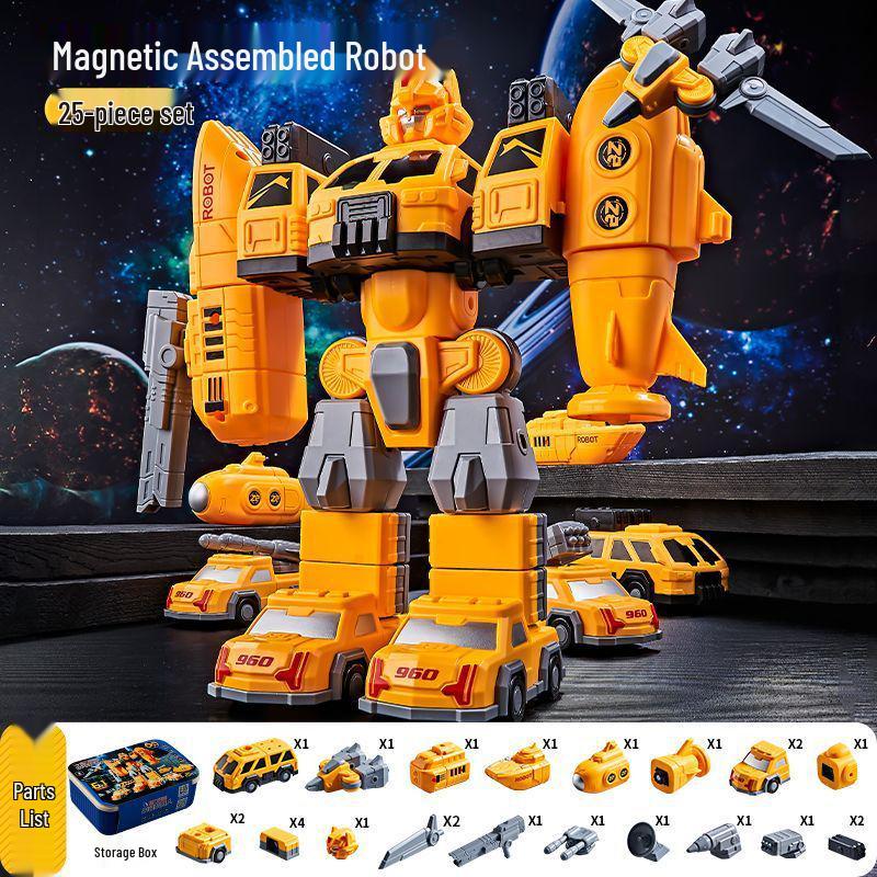 Детские магнитные конструкторы: 3D робот-меха Оптимус Прайм Образовательная игрушка