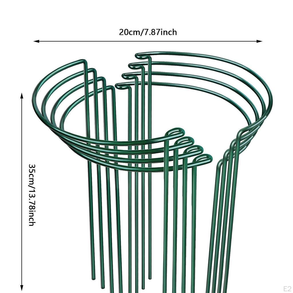 8 шт. опорных колышков для растений, садовые, простые в использовании, зеленые, прочные, полукруглые, металлические для