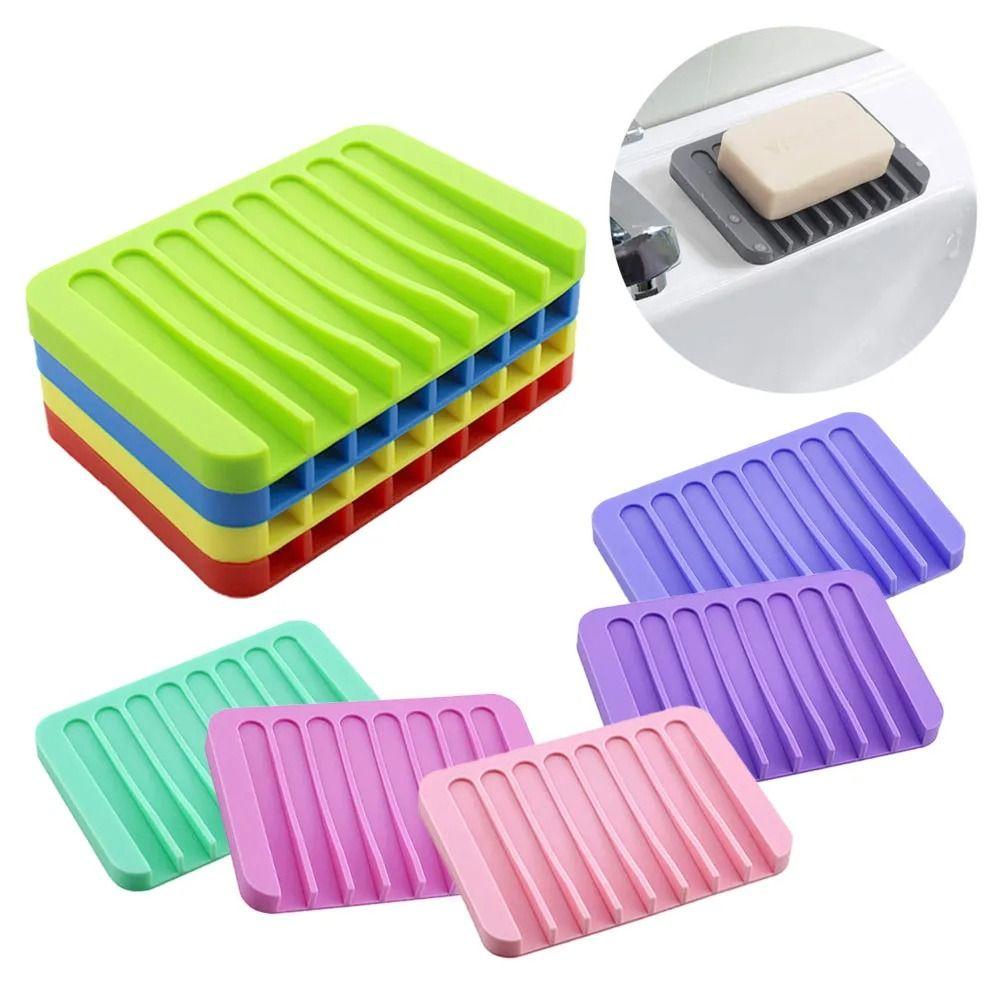 Silicone Soap Holder Portable Sponge Tray Useful Soap Box  Bathroom