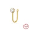S925 Sterling Silver Geometric Water Drop Lightning Diamond Nose Ring Creative Nose Cuff Piercing Jewelry