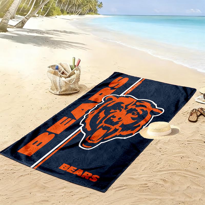 Пляжное полотенце с принтом Chicago Bears, большое, мягкое, быстросохнущее, для пляжа, кемпинга, плавания