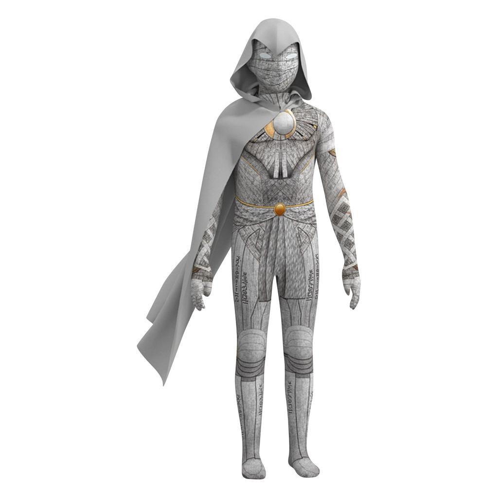 Knight Clothes Cosplay Costume Tights Digital Printing Hooded Cape Children's Halloween Costume