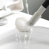 Silicone Toilet Brush Golf Brush Head Doublesided No Dead Corners Soft Bristles Cleaning Toilet Brush Curved Toilet Brushss Reusable Bathroom Tool