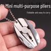 Turtle Back Mini Multi-Tool: Folding Stainless Steel Pliers Keychain Gift