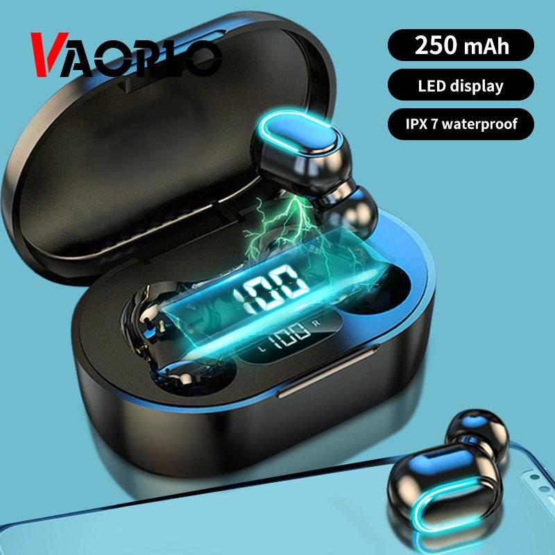 VAORLO E7S TWS Bluetooth 5.0 Наушники True Wireless Стерео Светодиодный дисплей Hi-Fi Басовые наушники с шумоподавлением и микрофоном Спортивные музыкальные наушники
