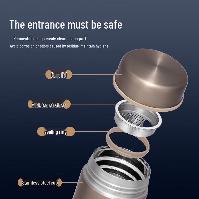 Thermos 316L Stainless Steel Vacuum Flask with Tea Infuser