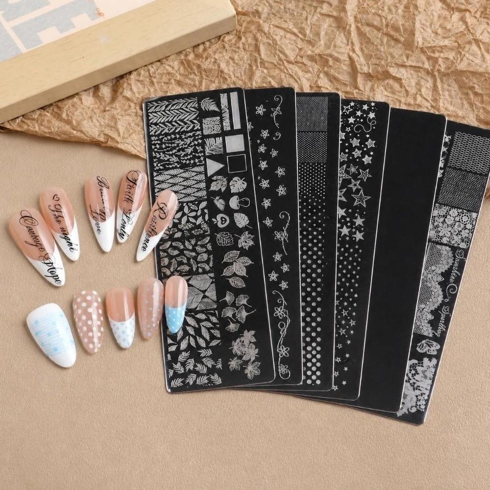 Star & Stripe Nail Stamping Plate Stainless Steel Nail Template Print Tool  for Women