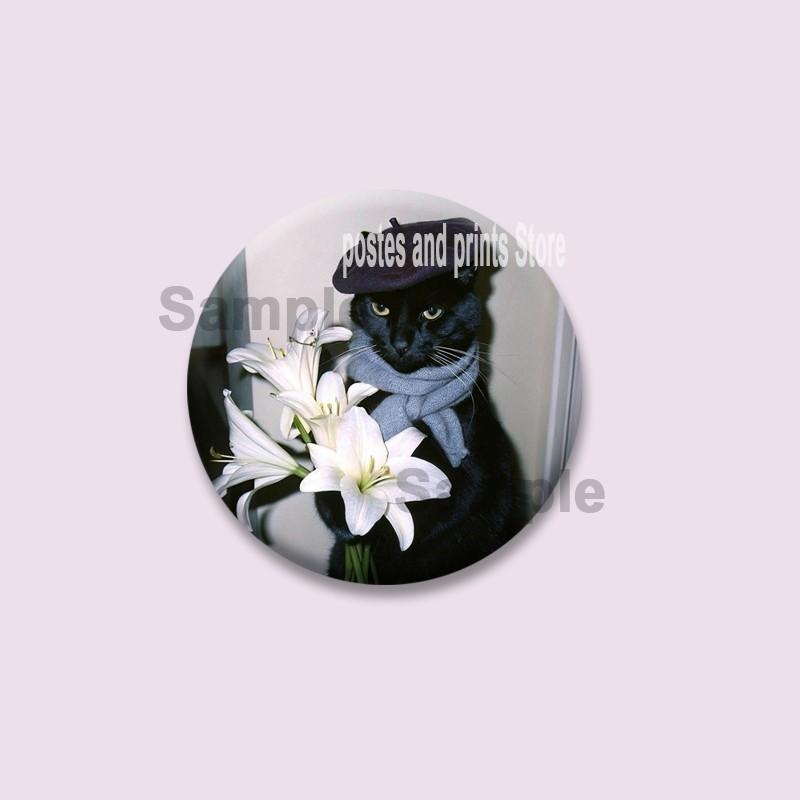 Funny Pet Cat Series Brooches Cute Animal Lapel Pins Cartoon Round Badge on Backpack Accessories Jewelry Gifts for Friends Kids