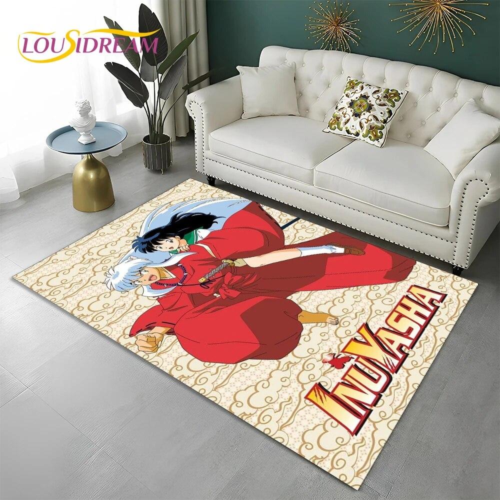 Классический мультяшный 3D ковер в стиле аниме Inuyasha, ковер для дома, гостиной, спальни, дивана, коврика, декор, детский коврик, нескользящий напольный коврик