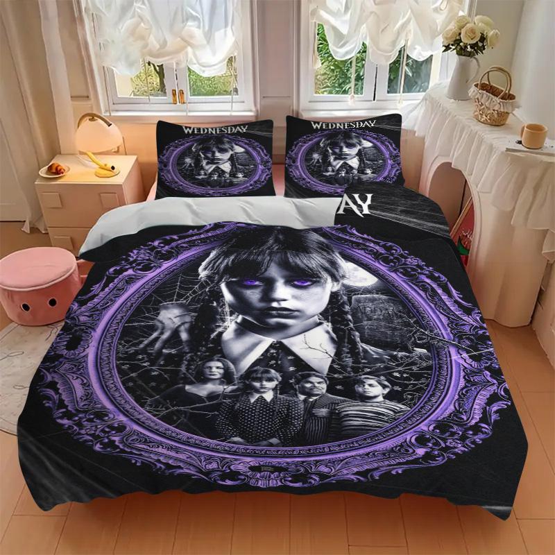 Wednesday Addams Family Print 3Pcs Bedding Setduvet Cover With 2 Bedropillowcase Home Birthday Gift
